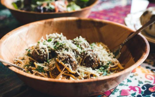 pasta with meatballs and cheese